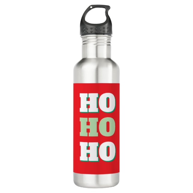 Merry Christmas HoHoHo Party Minimalist Plain 710 Ml Water Bottle (Front)