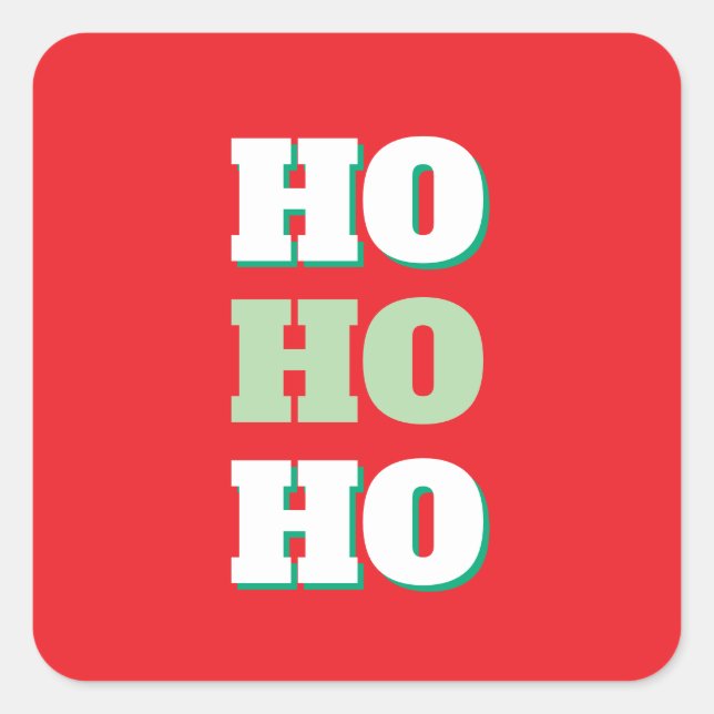 Merry Christmas HoHoHo Party Minimalist Plain Square Sticker (Front)
