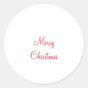 merry christmas holiday add family name photo gift classic round sticker