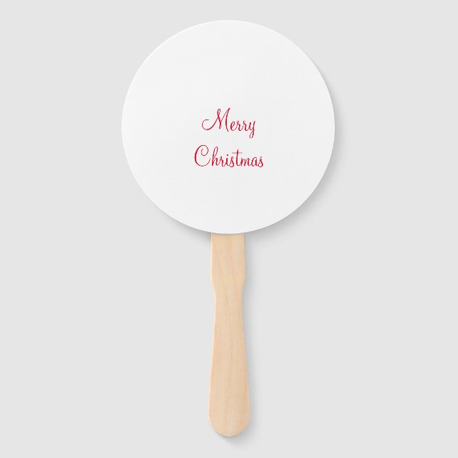 merry christmas holiday add family name photo gift hand fan (Front)