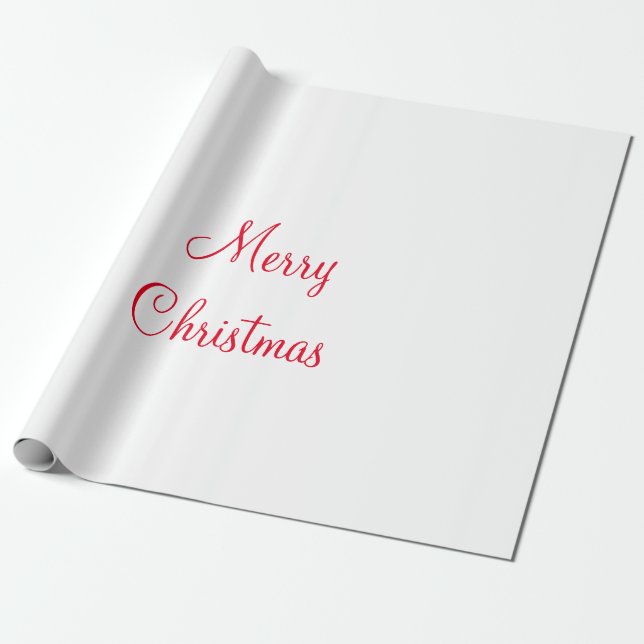 merry christmas holiday add family name photo gift wrapping paper (Unrolled)
