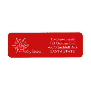 Merry Christmas Holiday Address Label Return Address Label