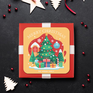 Merry Christmas Holiday Baking Square Sticker