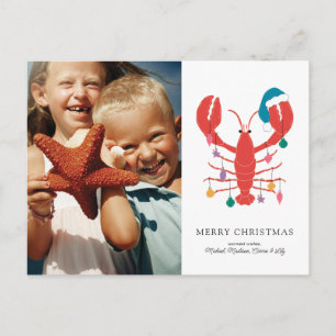 Merry Christmas Holiday Beach Lobster Crab