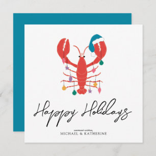 Merry Christmas Holiday Beach Lobster Crab