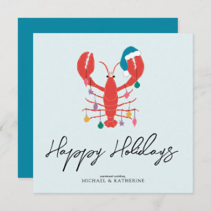 Merry Christmas   Holiday Beach Lobster Crab