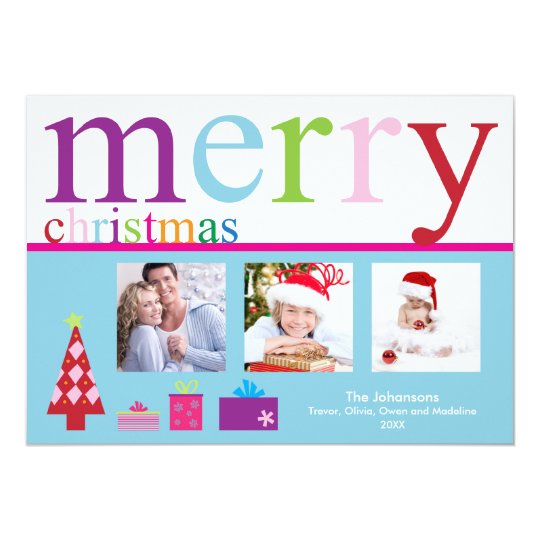 Merry Christmas Holiday Card (blue)