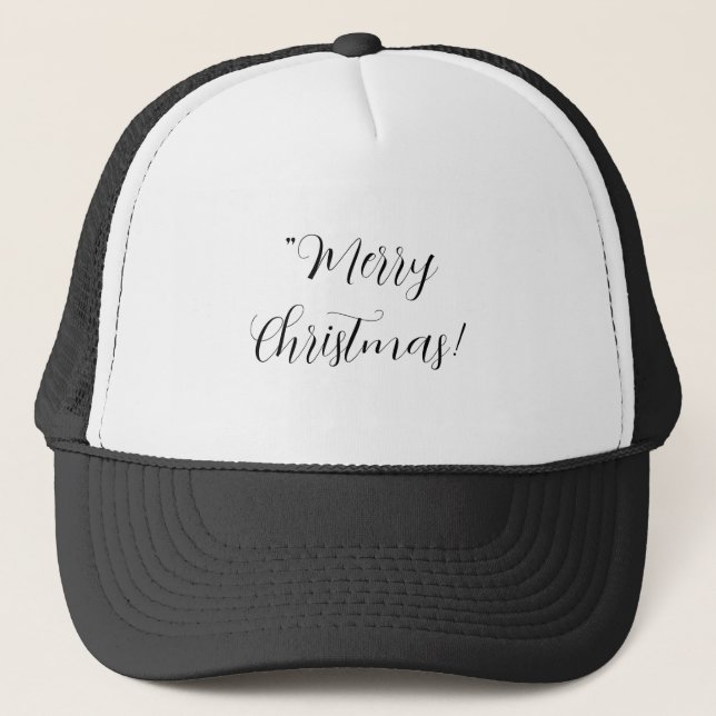 Merry Christmas Holiday Celebration Black-Hat Trucker Hat (Front)
