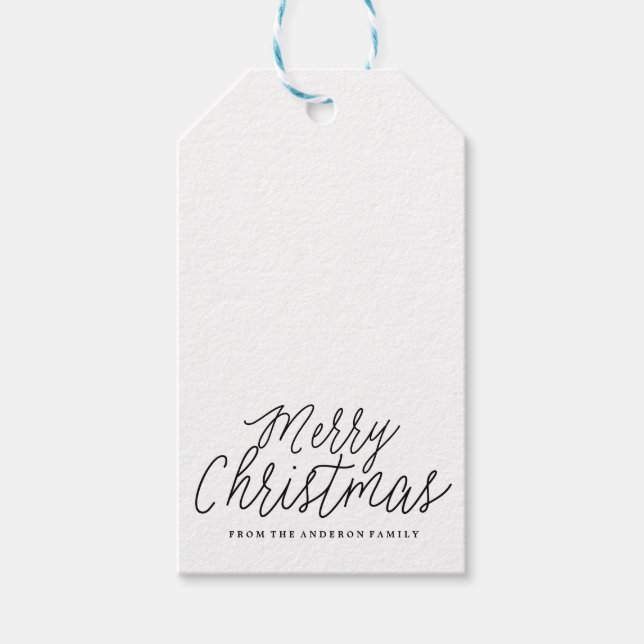 MERRY CHRISTMAS holiday christmas Gift Tags (Front)