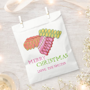 Merry Christmas Holiday Classic Ribbon Candy Favour Bag