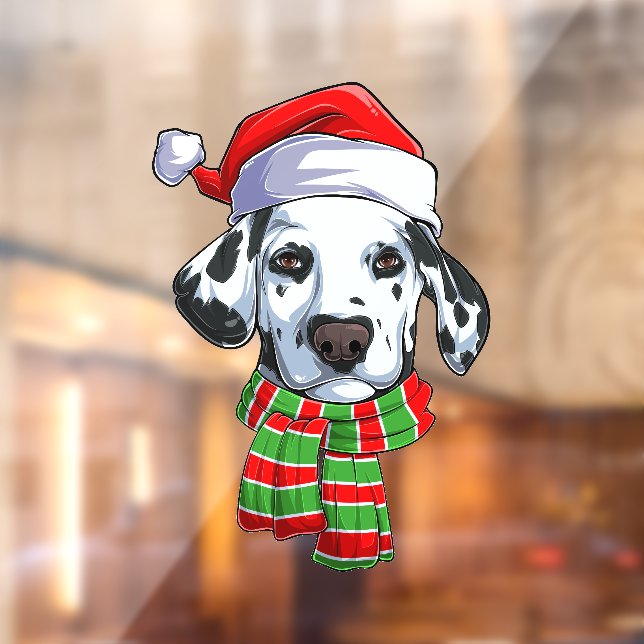 Merry Christmas Holiday Dalmatian Dog Window Cling (Sheet 2)