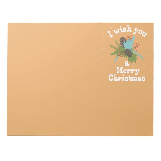 Merry Christmas Holiday Decor Notepad (Front)