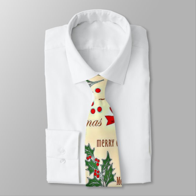 Merry Christmas holiday design Tie (Tied)