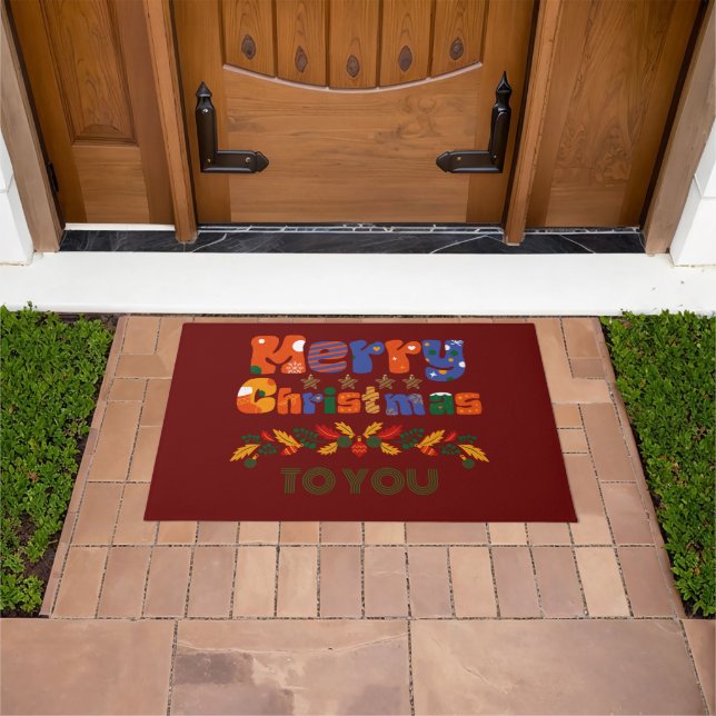 Merry Christmas Holiday Doormat (Outdoor)