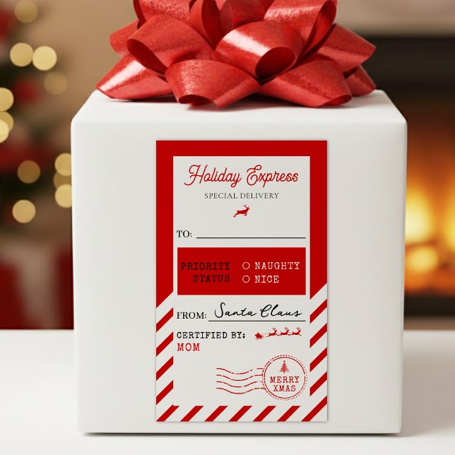 Merry Christmas Holiday Express Mail To From Rectangular Sticker (Merry Christmas Holiday Express Mail To From Rectangular Sticker
)