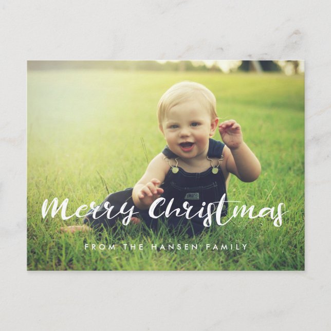 Merry Christmas holiday family photo Postcard (Front)