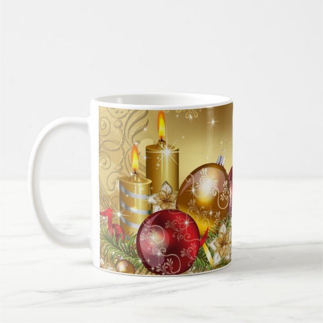 Merry Christmas holiday festive cheerful jolly mug (Left)
