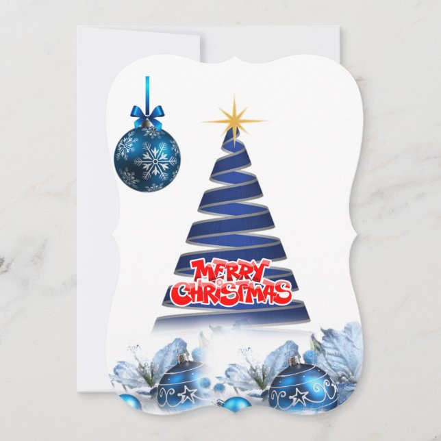 Merry Christmas Holiday Flat Greeting Card (Front)