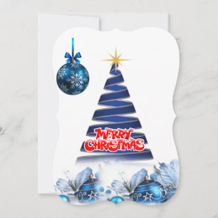 Merry Christmas Holiday Flat Greeting Card