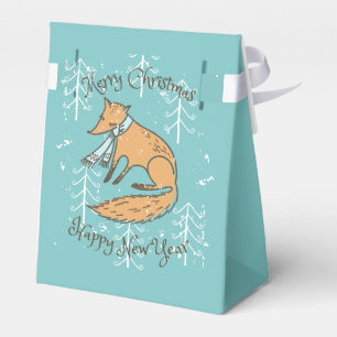 Merry Christmas Holiday Fox Cosy Favour Box