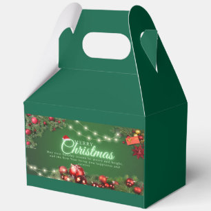 Merry Christmas Holiday Gift Box with Festive Orna