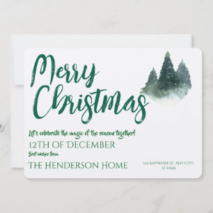 Merry Christmas Holiday Greeting Card Invitation