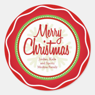Merry Christmas Holiday Greetings Labels