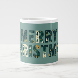 Merry Christmas Holiday Large Coffee Mug