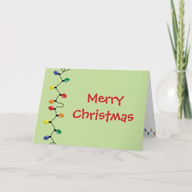 Merry Christmas Holiday Lights Customisable Card (Front)