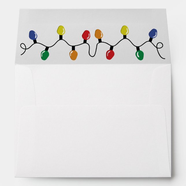 Merry Christmas Holiday Lights String Envelope (Back (Bottom))