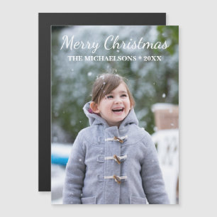 Merry Christmas Holiday Magnetic Photo Card