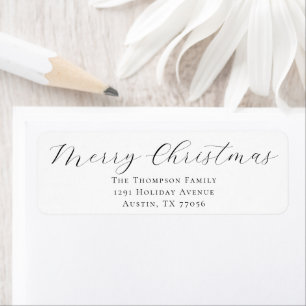 Merry Christmas Holiday Mail Return Address Label