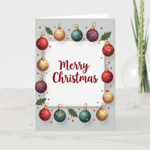 Merry Christmas Holiday Ornaments Card