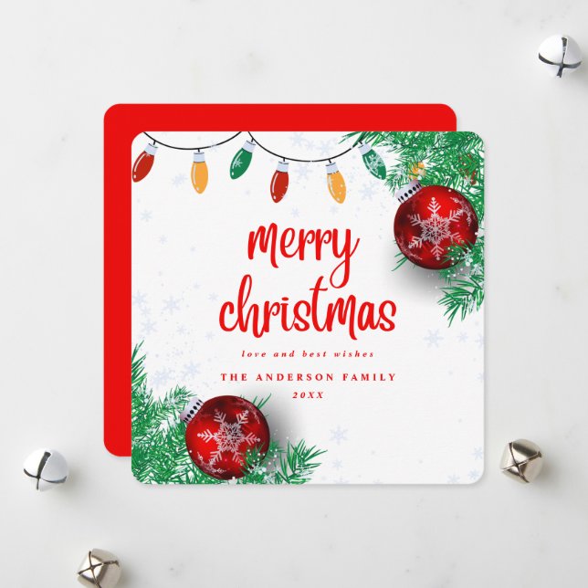 Merry Christmas Holiday Party Card (Front/Back In Situ)