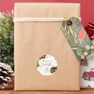 Merry Christmas Holiday Party Classic Round Sticker