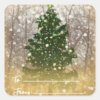 Merry Christmas Holiday Party To / From Square Sticker