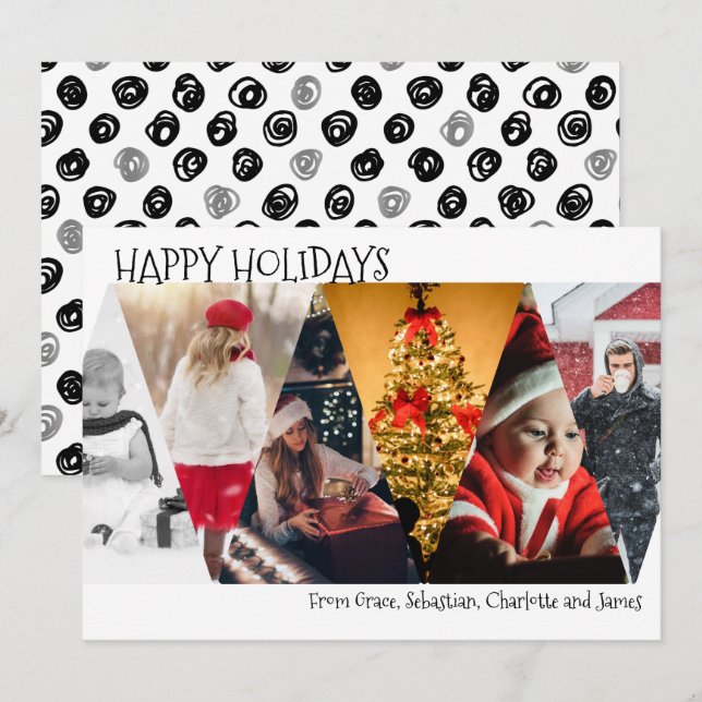 Merry Christmas Holiday Photo Collage Card (Front/Back)