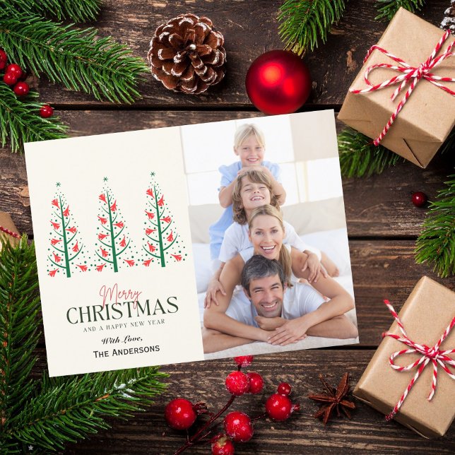 Merry Christmas Holiday Photo Tree on Aeroplane Fu Postcard (Creator Uploaded)