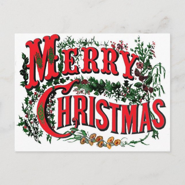 Merry Christmas Holiday Postcard (Christmas Card For Family!)
