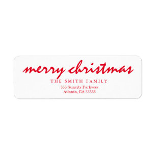 Merry Christmas Holiday Return Address Label
