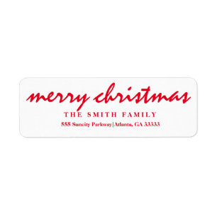 Merry Christmas Holiday Return Address Label