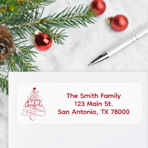 Merry Christmas Holiday Return Address Label