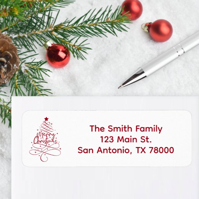 Merry Christmas Holiday Return Address Label (Merry Christmas Return Address Sticker)