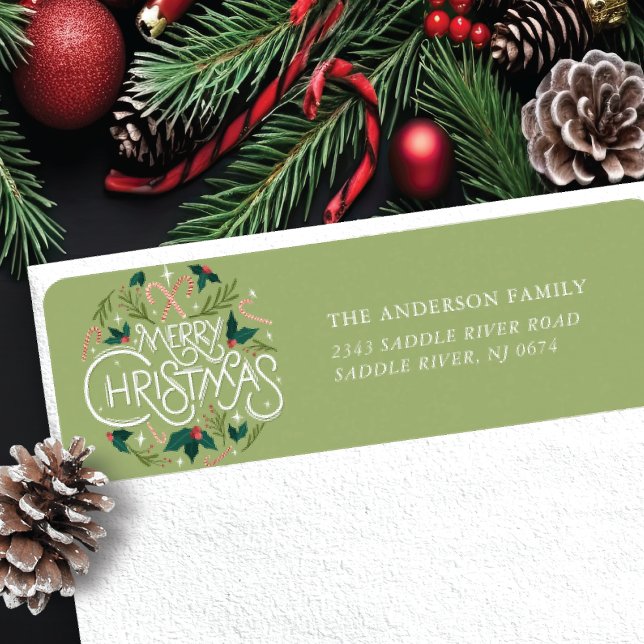 Merry Christmas Holiday Return Address Label (Creator Uploaded)