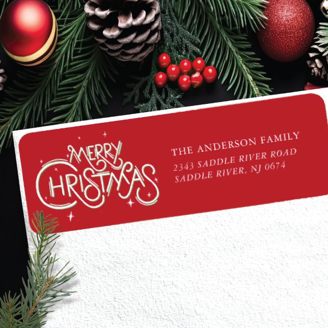 Merry Christmas Holiday Return Address Label (Creator Uploaded)