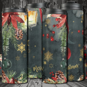 Merry Christmas Holiday Splendour  Thermal Tumbler