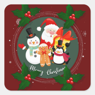 Merry Christmas holiday Square Sticker