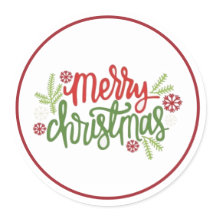 Merry Christmas Holiday Sticker Seal