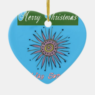 Merry Christmas Holiday Sunshine Collection Ceramic Ornament