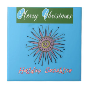 Merry Christmas Holiday Sunshine Collection Ceramic Tile